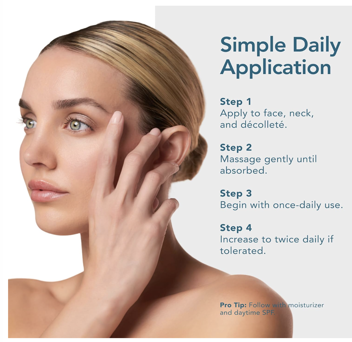 Smooth texture and reduces pores.