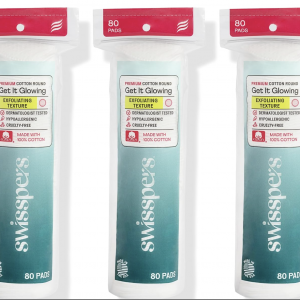 Swisspers Pure Cotton Rounds for thorough cleansing and exfoliating.